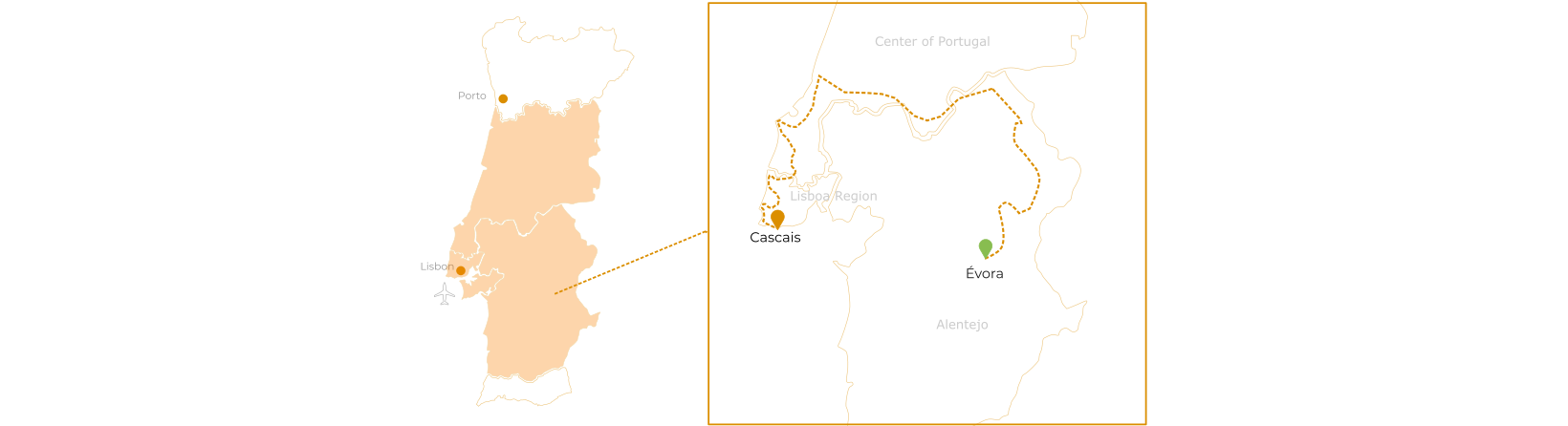 Jewels of Portugal Bike Tour route map