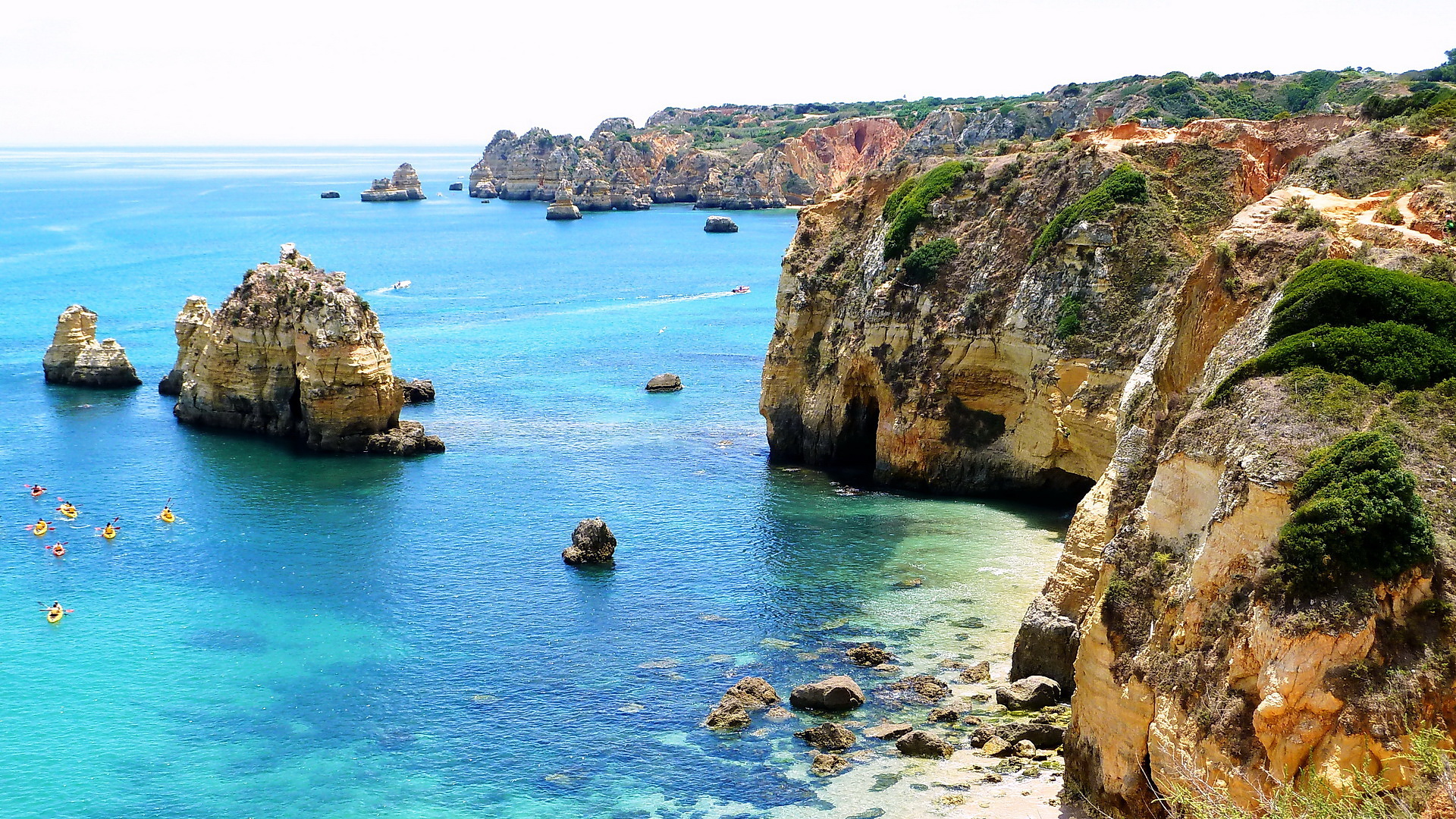 Portugal Bike Tours in the Financial Times Dona Ana Beach High Tide, Biking in Portugal